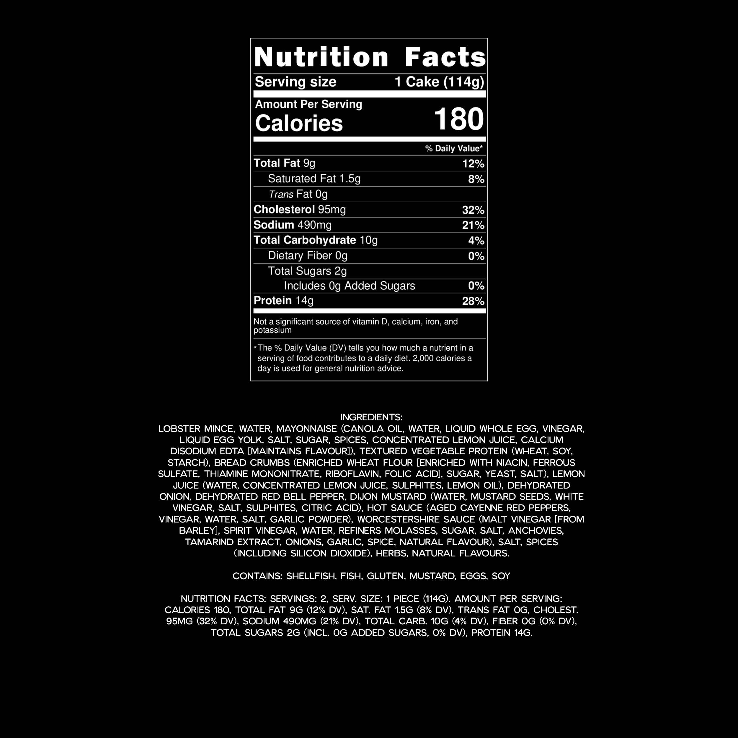 Lobster Cakes (2 Pack, 4oz Each)