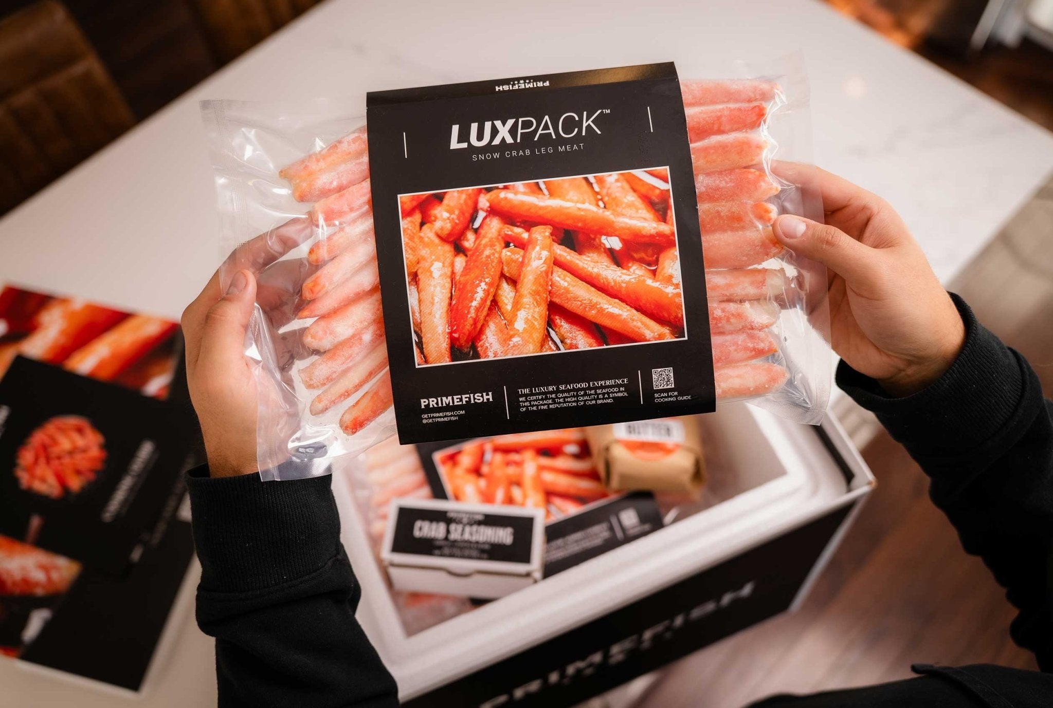 Snow Crab Leg Meat (1 Pound LUXPACK™) - PrimeFish Seafood Co. - LUXPACK™